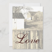 カントリーファ素朴ームバーンウッド結婚式招待状 招待状 (裏面)