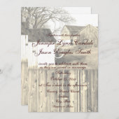 カントリーファ素朴ームバーンウッド結婚式招待状 招待状 (正面/裏面)
