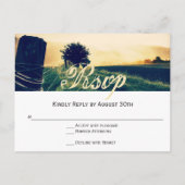 カントリーフィールドフェンスポストウェディングRSVPポストカード インビテーションポストカード (裏面)