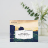 カントリーフィールドフェンスポストウェディングRSVPポストカード インビテーションポストカード (スタンド正面)