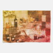 カントリーフェアの部分的な色のヴィンテージ キッチンタオル (横)