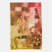 カントリーフェアの部分的な色のヴィンテージ キッチンタオル (縦)