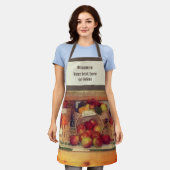 カントリーフェアフルーツディスプレパーソナライズされたイ エプロン (着用した状態)