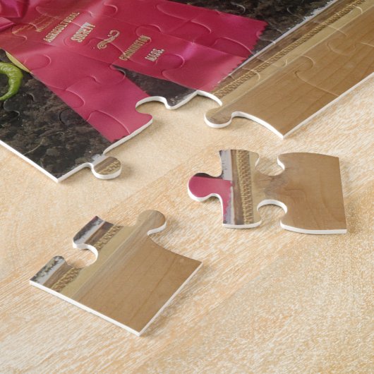 カントリーフェア赤いリボンの収穫表示 ジグソーパズル (側面)