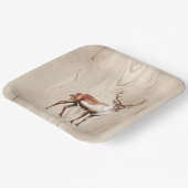 カントリーフェイクウッドディアー誕生日 ペーパープレート (傾斜あり)