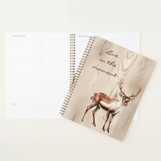 カントリーフェイクウッドディアー プランナー手帳 (ディスプレー)