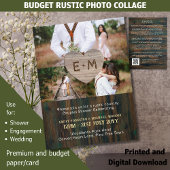 カントリーフェレ素朴ウッド彫りハート写真コージー 招待状