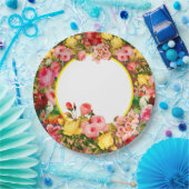 カントリーフェンスフラワーズ紙プレート ペーパープレート (パーティー)