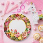 カントリーフェンスフラワーズ紙プレート ペーパープレート (パーティー)