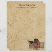 カントリーフォーカルアートレッドサルトボックス、クロウ、私はプリムスが大好き レターヘッド (正面/裏面)