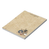 カントリーフォークアートマスタードサルトボックスシープデコ ノートパッド (回転)