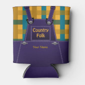 カントリーフォークオーバーールズプレイドカスタム 缶クーラー (正面)