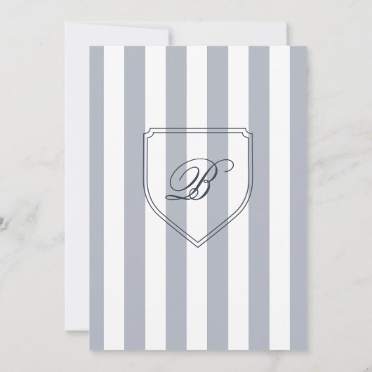 カントリーフォーマルクエレガント・ブストライプのルー結婚ズ 招待状 (裏面)