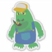 カントリーフライおもしろいタートゥーンモンスターキャラクター シール (正面)