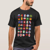 カントリーフラグ国際的世界の国旗旅行者 Tシャツ (正面)