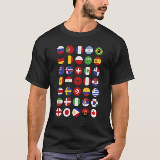 カントリーフラグ国際的世界の国旗旅行者 Tシャツ (正面)