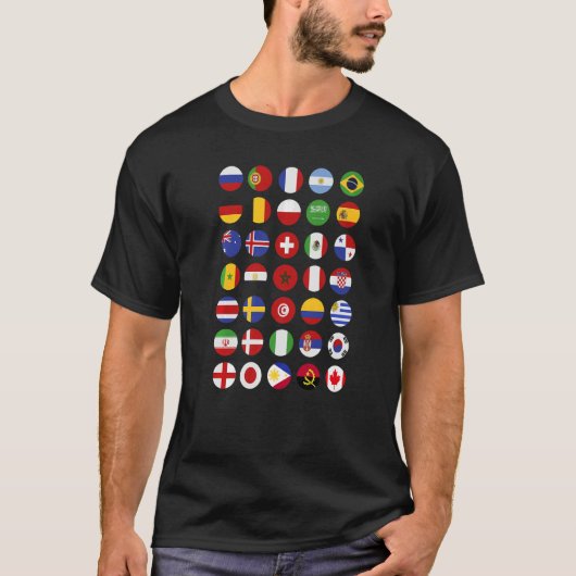 カントリーフラグ国際的世界の国旗旅行者 Tシャツ (正面)