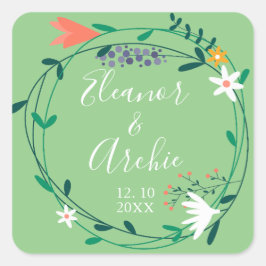 カントリーフラワーガーランドのウェディングギフト スクエアシール