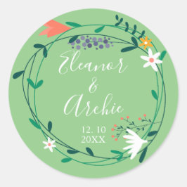 カントリーフラワーガーランド ウェディングギフト ラウンドシール