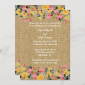 カントリーフラワーズオンバーラップ結婚式招待状 招待状 (正面/裏面)