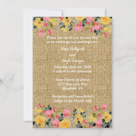 カントリーフラワーズオンバーラップ結婚式招待状 招待状