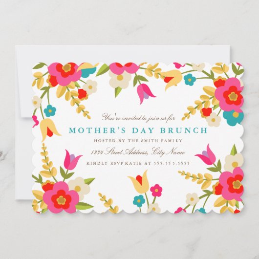 カントリーフラワーズマザーズデー 招待状 (正面)