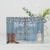 カントリーフラワーズ&ランタンダスティブルーブライダルシャワー 招待状 (スタンド正面)