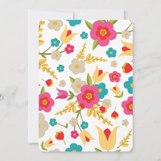 カントリーフラワーベビーシャワー招待状 招待状 (裏面)