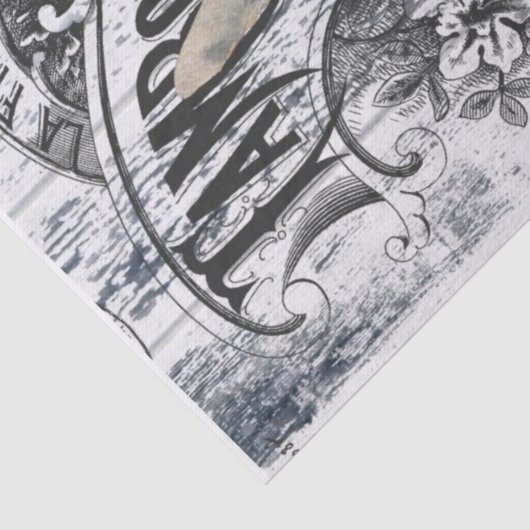 カントリーフランスのアジサイフローラウサギ 薄葉紙 (詳細)