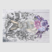 カントリーフランスのアジサイフローラウサギ 薄葉紙 (正面)