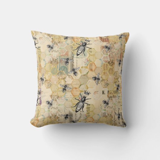 カントリーフランスのシックなハニービーホームデコール クッション (正面)