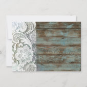 カントリーフランスのシックなバーンドウッドとレース 招待状 (正面)