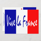 カントリーフランスのディナーへの招待状- 7月14日 招待状 (正面/裏面)