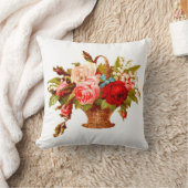 カントリーフランスのデコールヴィンテージバラ クッション (ブランケット)