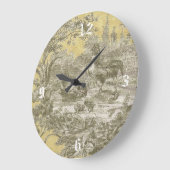 カントリーフランスのトイレルースターバタープリント時計 ラージ壁時計 (傾斜)