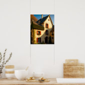 カントリーフランスのハウスデジタルアートプリント ポスター (キッチン)