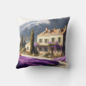 カントリーフランスのハウスラベンダーフラワーズマウンテンズ クッション (裏面)