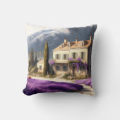 カントリーフランスのハウスラベンダーフラワーズマウンテンズ クッション (正面)