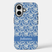 カントリーフランスのファームハウスブルーフローラパーソナライズされた Case-Mate iPhoneケース (裏面)