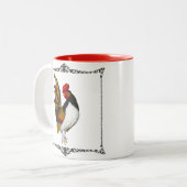 カントリーフランスのファームハウスロースターレッドブラック金ゴールド ツートーンマグカップ (正面左)