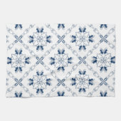 カントリーフランスのブルーとホワイトキッチンタオル キッチンタオル (横)