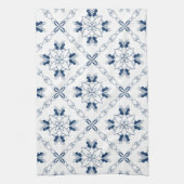 カントリーフランスのブルーとホワイトキッチンタオル キッチンタオル (縦)