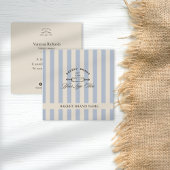 カントリーフランスのブルーストライプのベーカリーのロストライプのゴ スクエア名刺