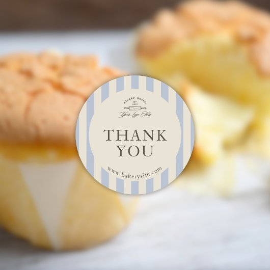 カントリーフランスのブルーストライプのベーカリーのロストライプのゴ ラウンドシール