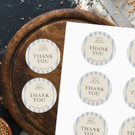 カントリーフランスのブルーストライプのベーカリーのロストライプのゴ ラウンドシール