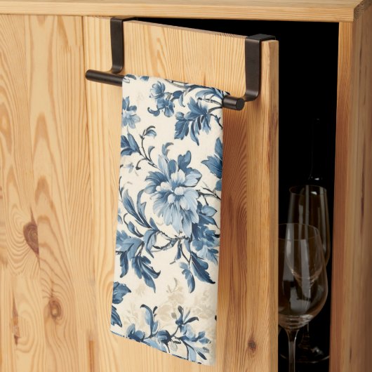 カントリーフランスのブルートワール キッチンタオル (三つ折り)