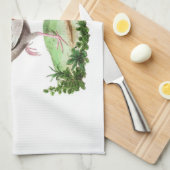 カントリーフランスのホームデコーレッドルースター キッチンタオル (四つ折り)