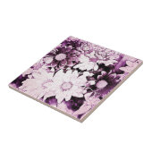 カントリーフランスのボホシック野草紫デイジー タイル (側面)