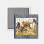 カントリーフランスのロスター/ベビーチックス冷蔵庫用マグネット マグネット (正面/裏面)