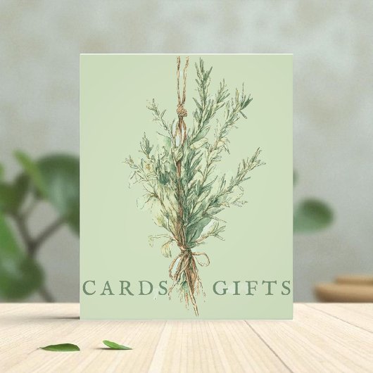 カントリーフランスのローズマリーのウェディングカード&ギフトサイン フォトプリント           